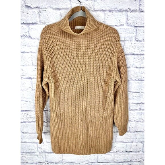 WILFRED Women's Beige High Neck Merino Wool Sweater Dress Tunic XXS - Picture 1 of 5